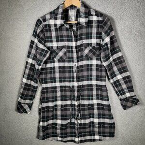 Patagonia Women's Button Down Tie Waist Shirt Dress Plaid Organic Cotton Size M